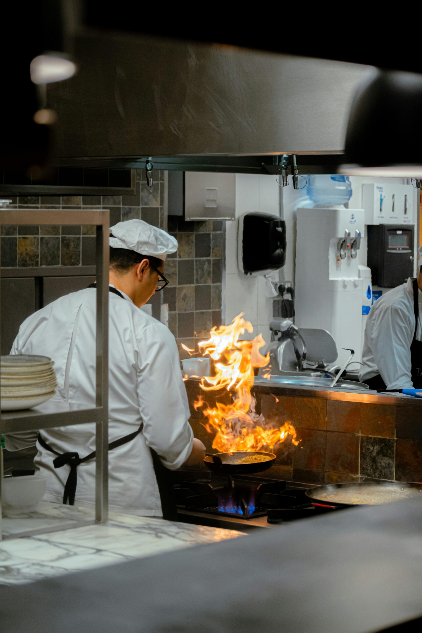 Chef with Burning Pan